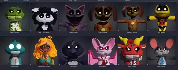 Poppy Playtime 3D model full rigged facial expressions 