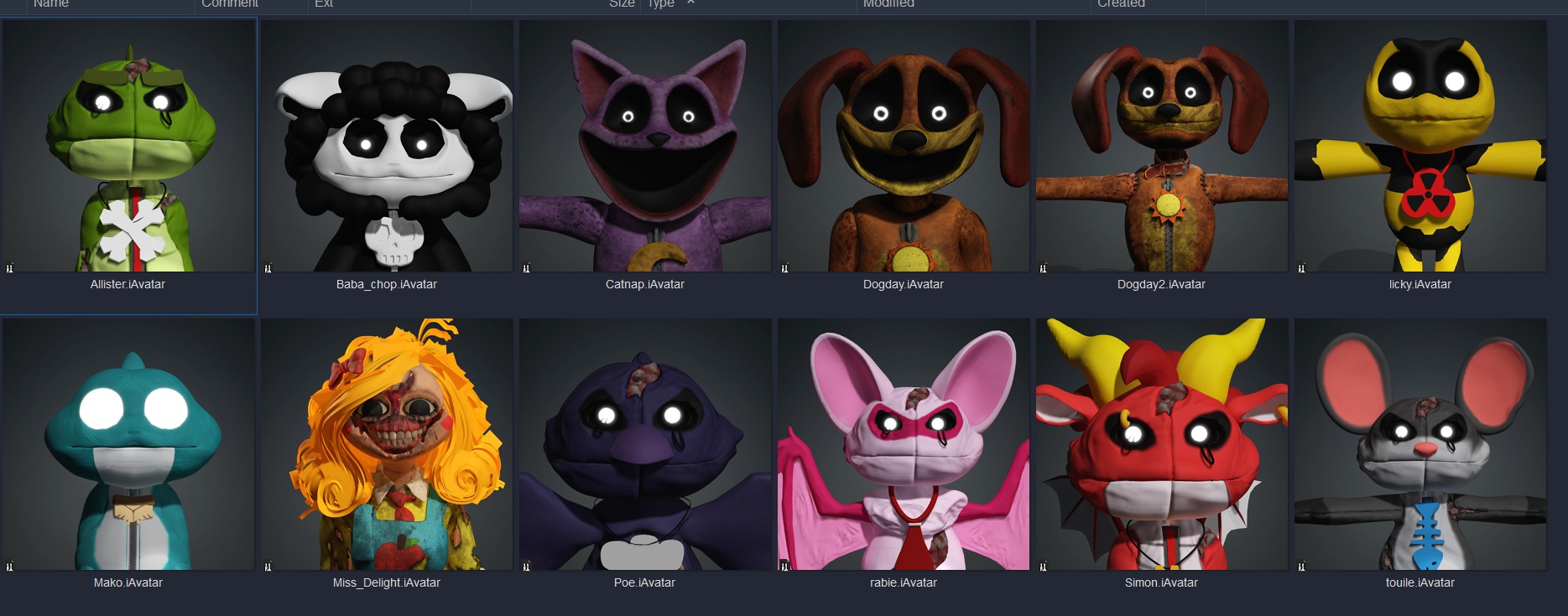 Poppy Playtime 3D model full rigged facial expressions  Low-poly 3D model_5