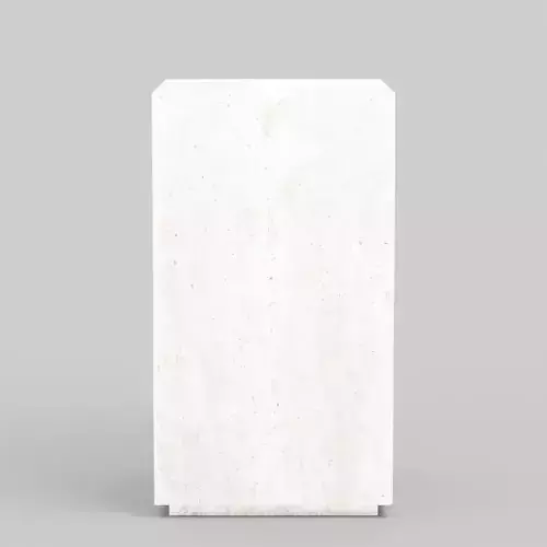 Tura Short Brown Travertine Pedestal Table