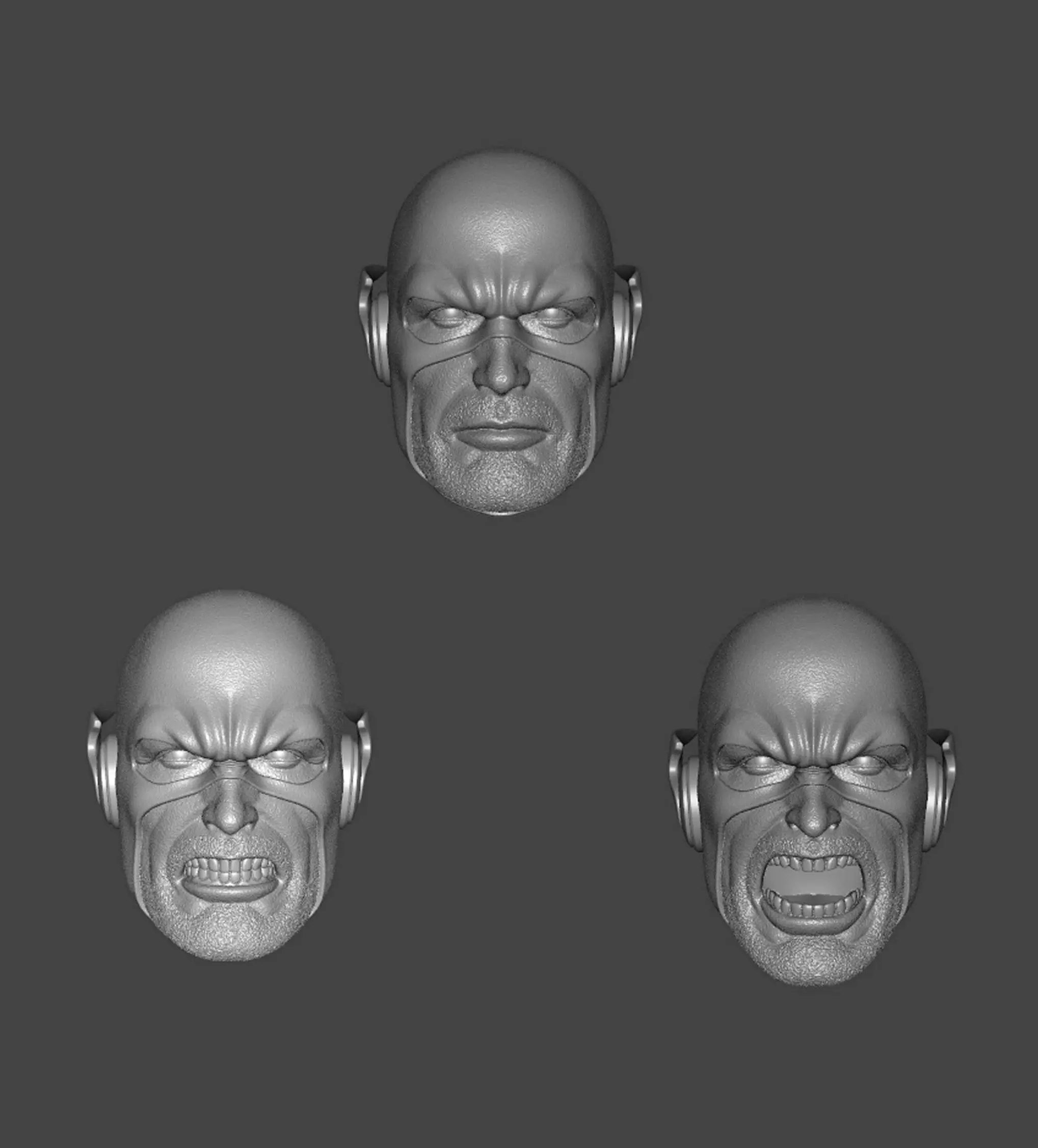 DC THE FLASH REVERSE FLASH 3 PACK HEADSCULPT EXPRESSIONS 3D print model