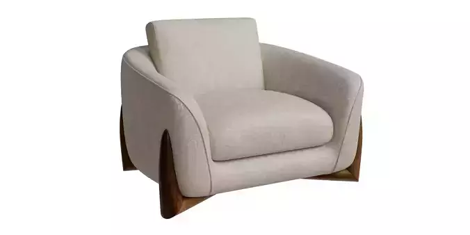 Chair With Wood Accent Beige