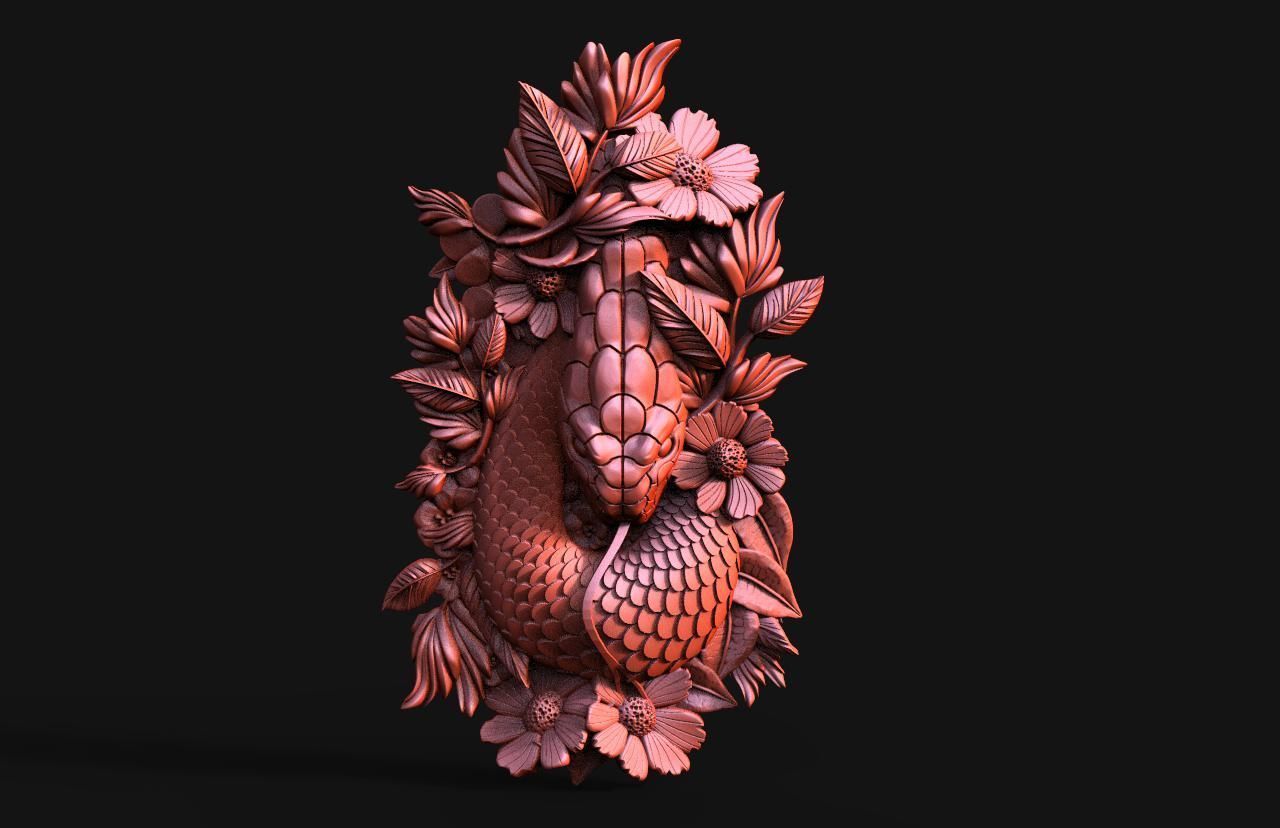 Snake CNC  3D print model_1