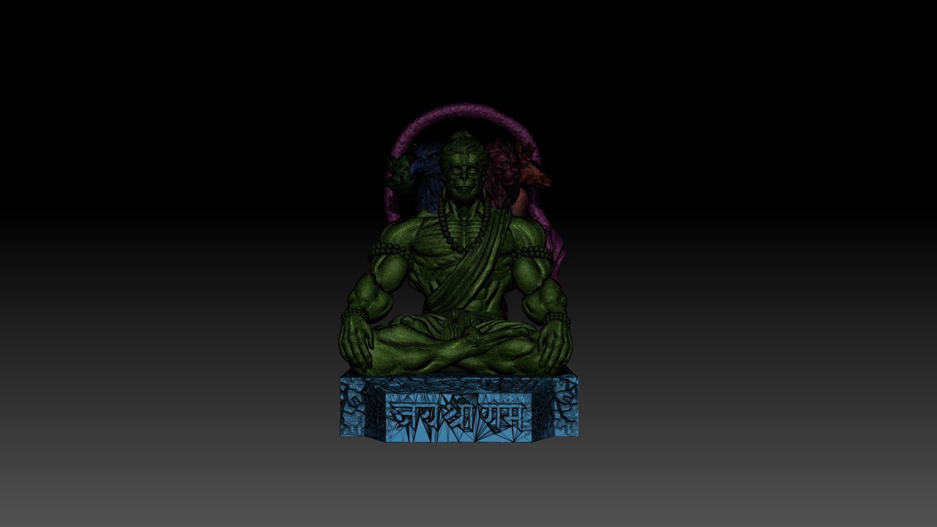 PanchaMukhiHanuman  model for 3D printing 3D print model_6