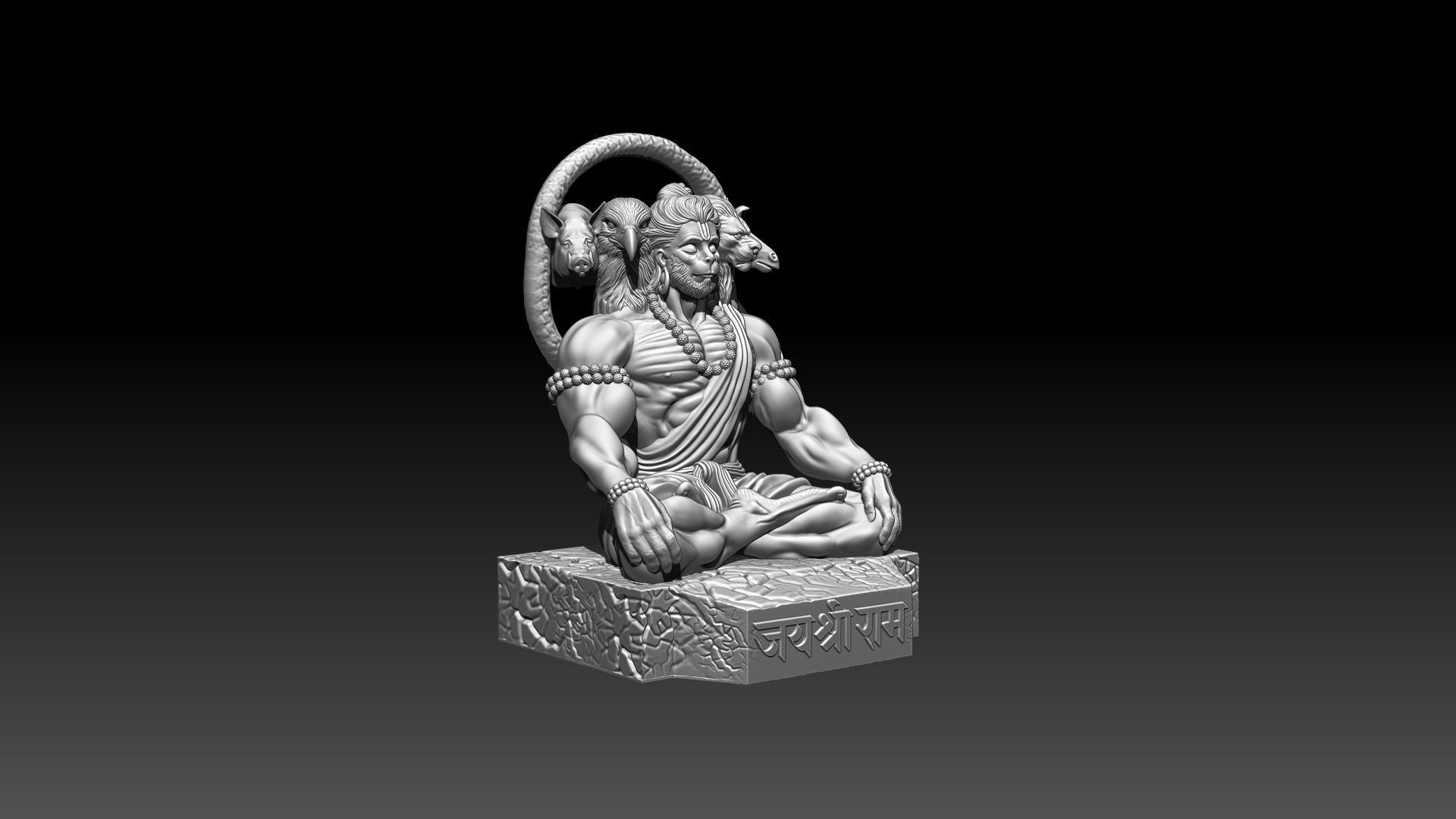 PanchaMukhiHanuman  model for 3D printing 3D print model_1