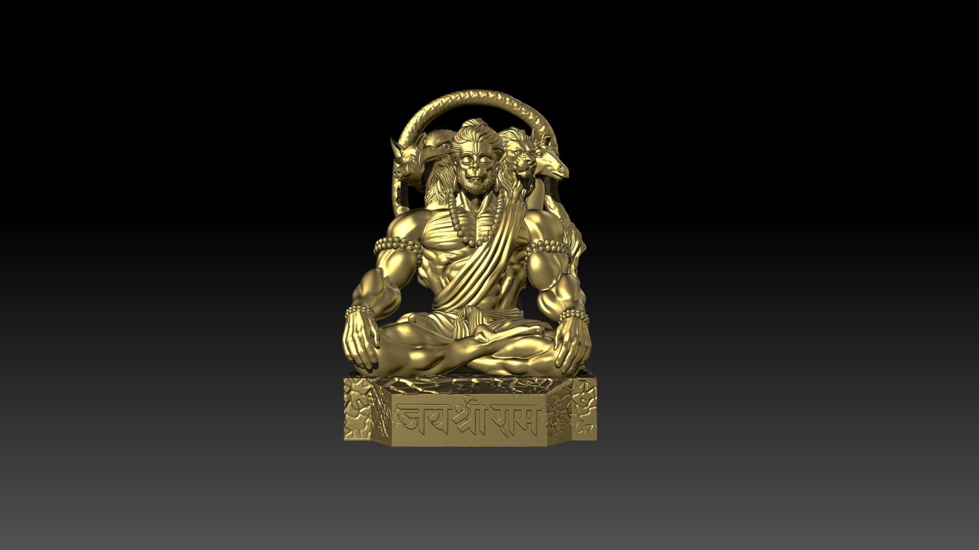 PanchaMukhiHanuman  model for 3D printing 3D print model_4