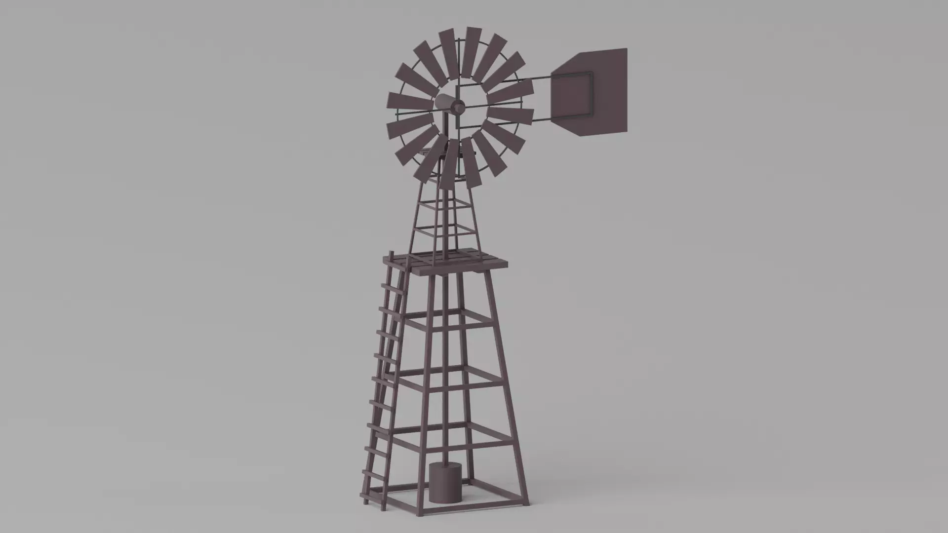 Cartoon Western Windmill 3D model_0