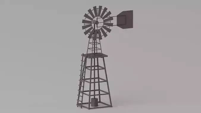 Cartoon Western Windmill