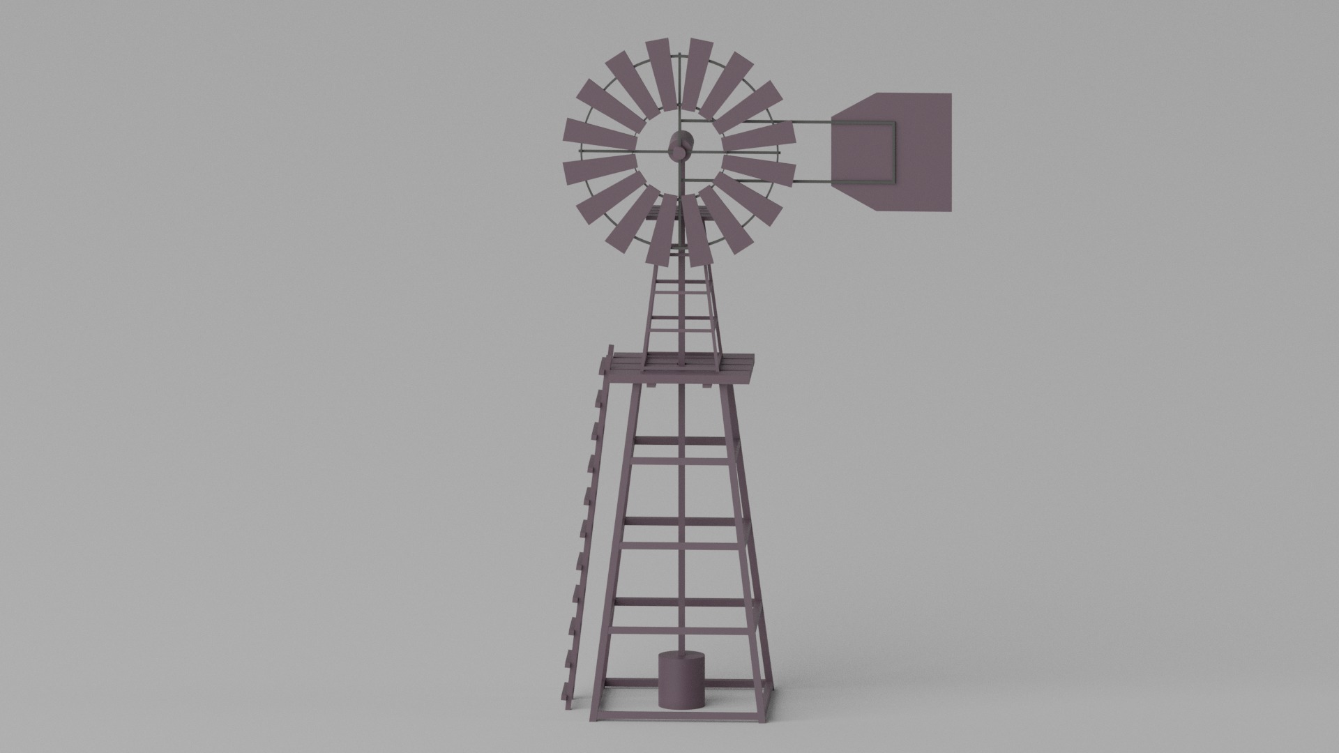 Cartoon Western Windmill 3D model_1