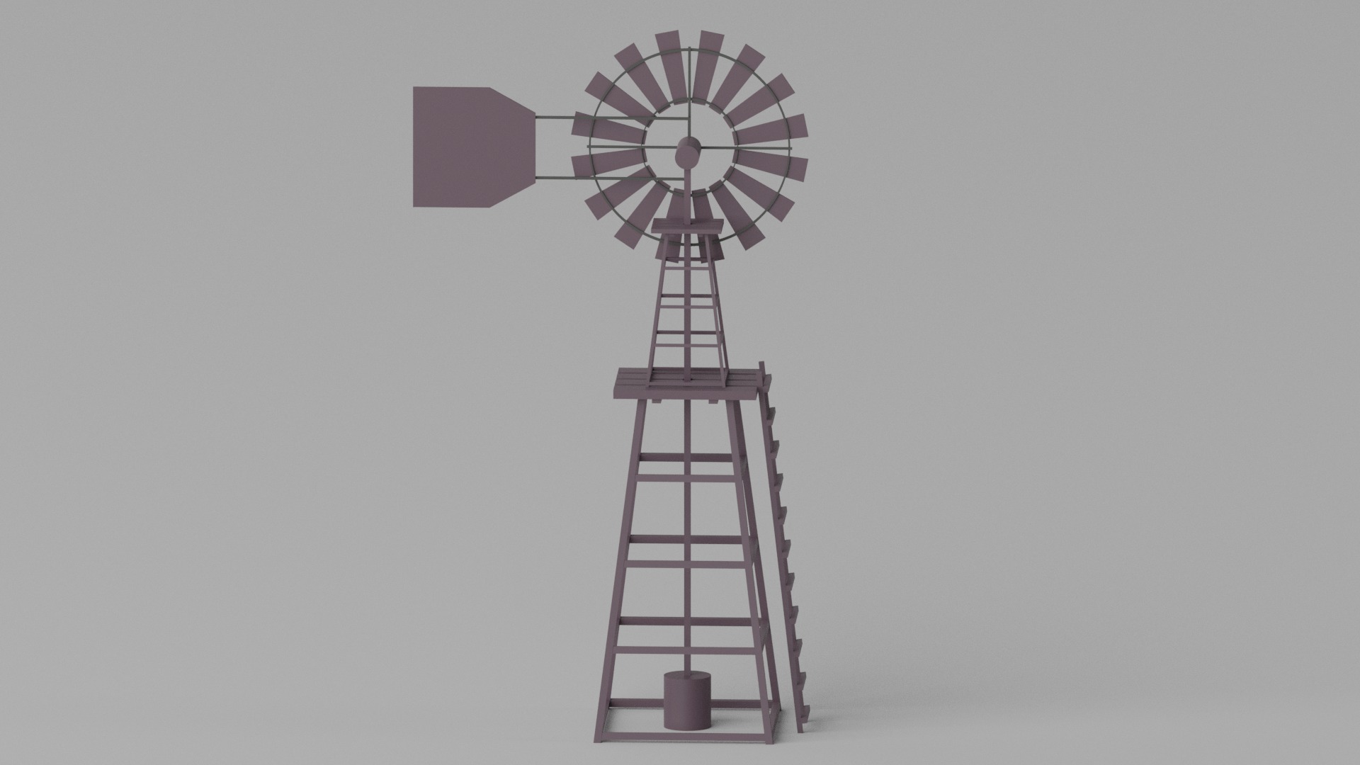 Cartoon Western Windmill 3D model_5