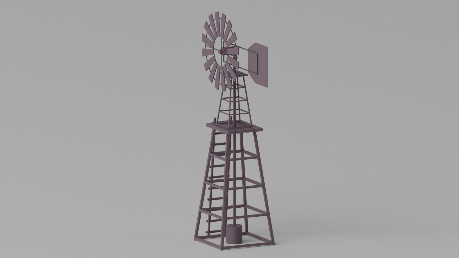 Cartoon Western Windmill 3D model_2