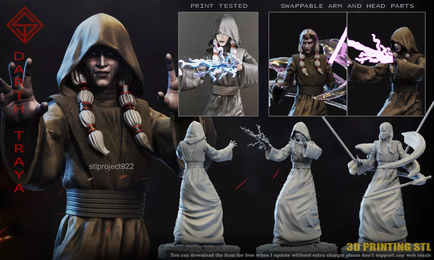 Darth Traya 3D print model_0