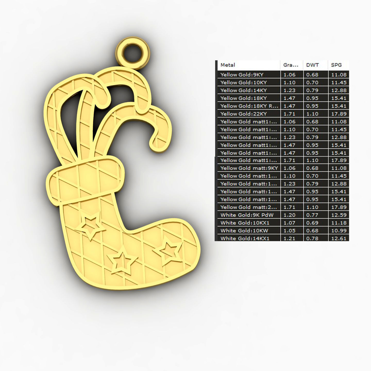 Christmas stocking Pendant 01 3D print model_9
