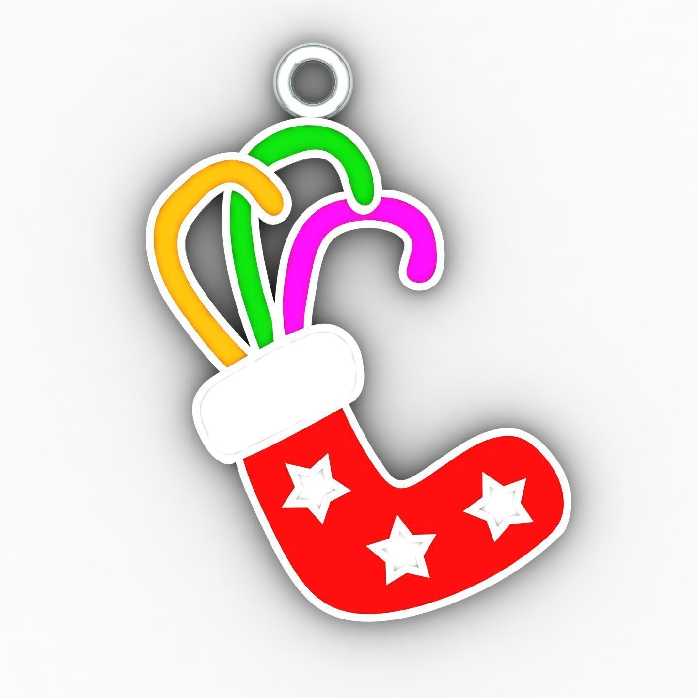 Christmas stocking Pendant 01 3D print model_4