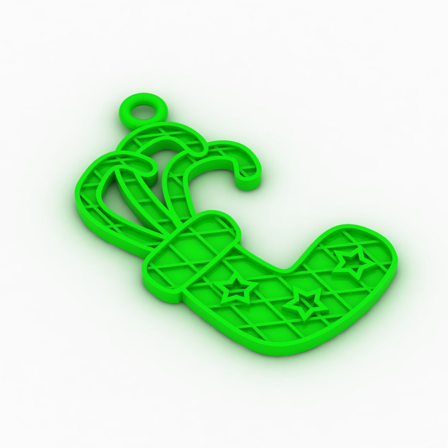 Christmas stocking Pendant 01 3D print model_8