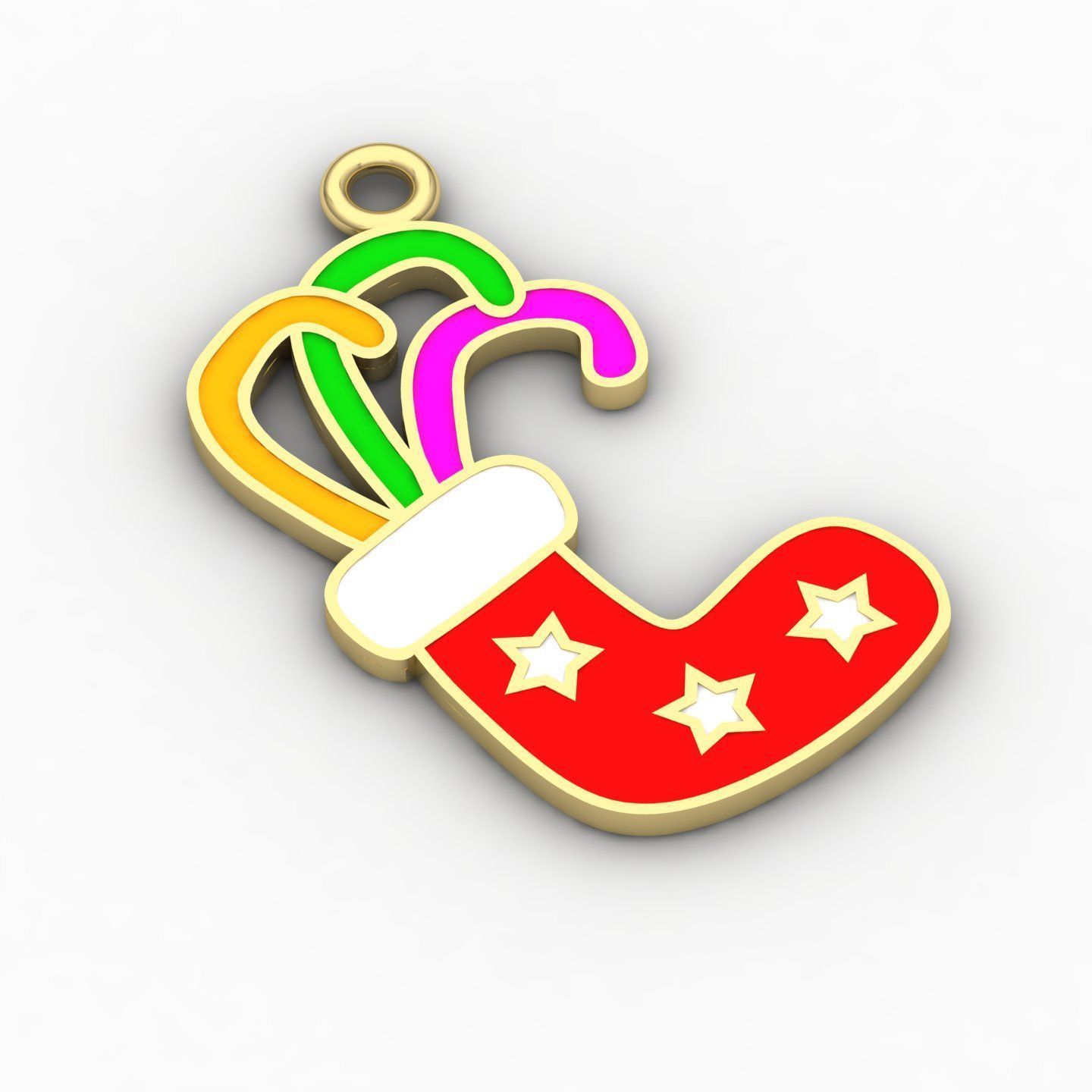 Christmas stocking Pendant 01 3D print model_1