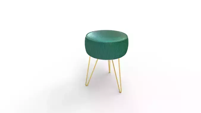 LUE BONA Pleated Vanity Stool 3D model