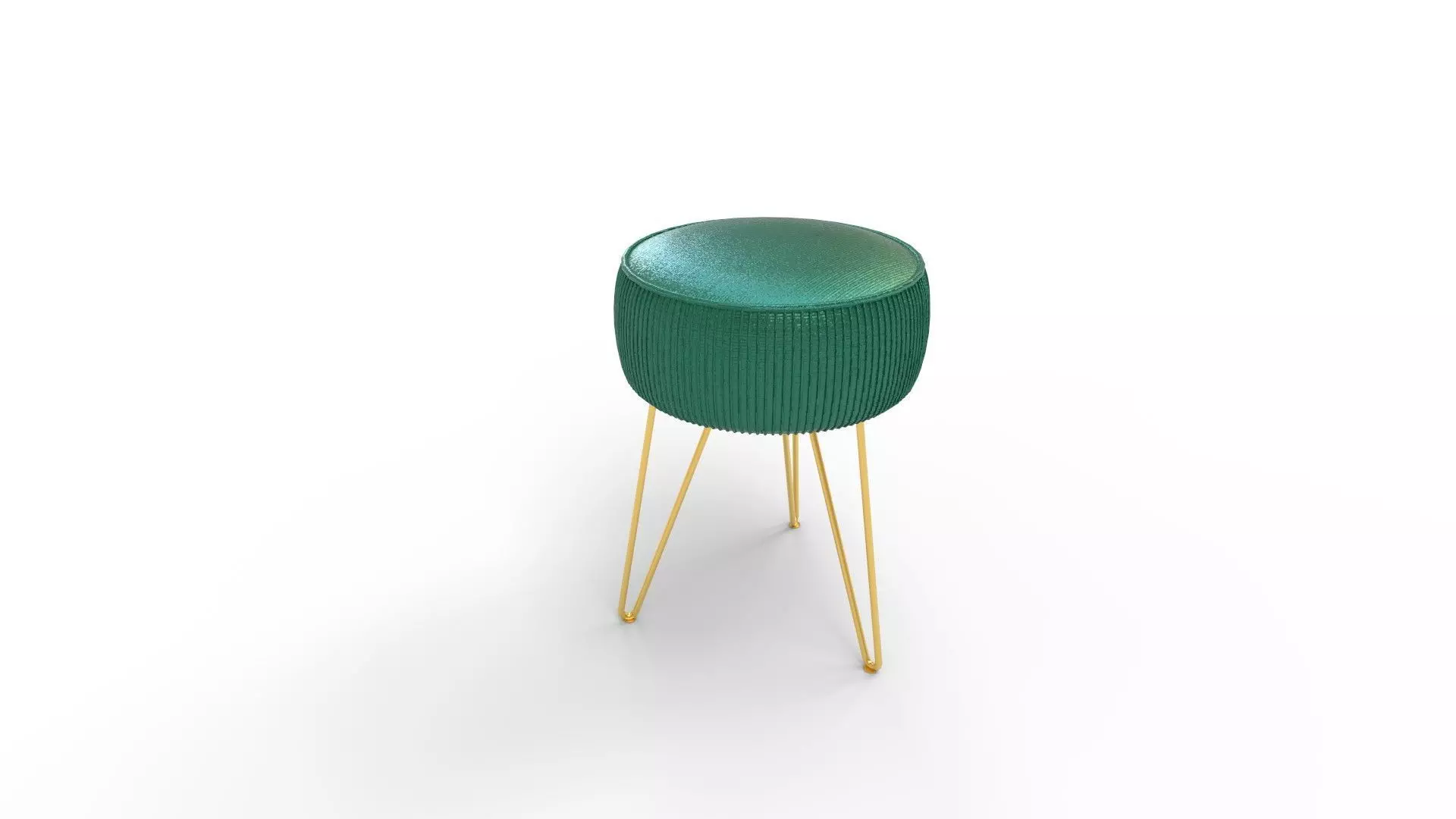 LUE BONA Pleated Vanity Stool 3D model_0