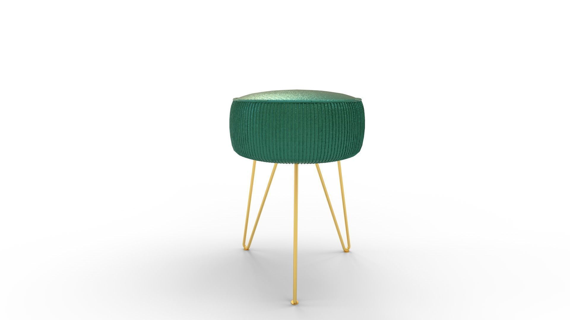 LUE BONA Pleated Vanity Stool 3D model_3