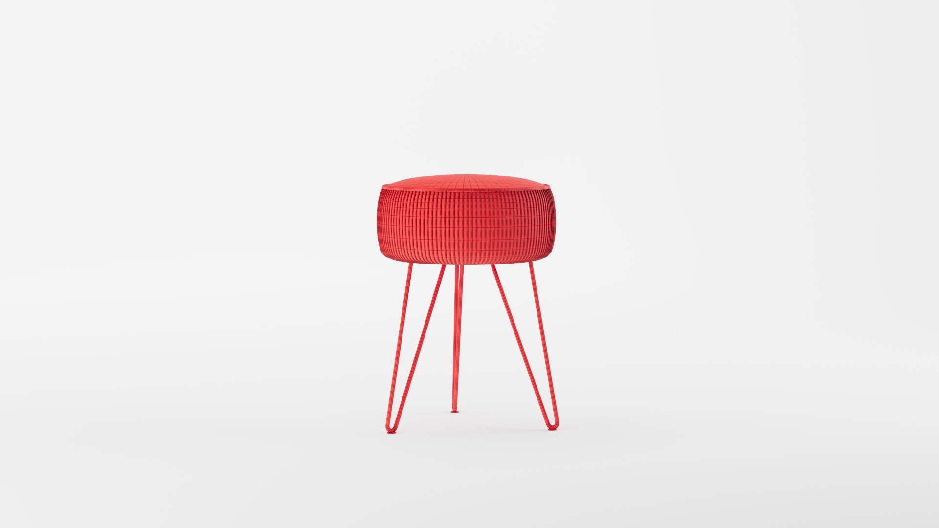 LUE BONA Pleated Vanity Stool 3D model_9
