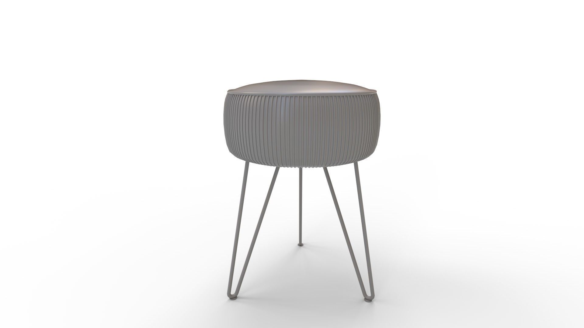 LUE BONA Pleated Vanity Stool 3D model_7