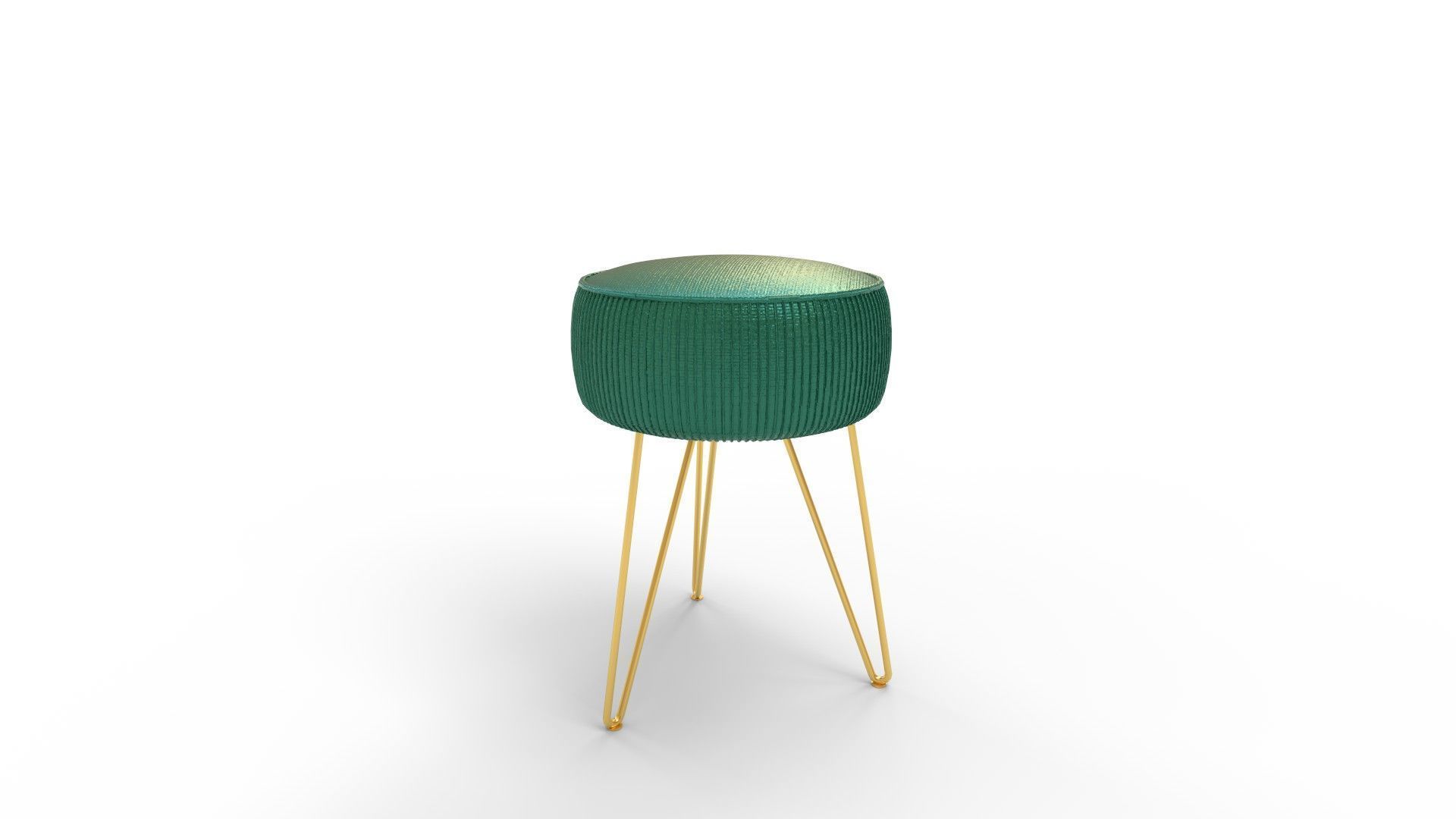 LUE BONA Pleated Vanity Stool 3D model_2