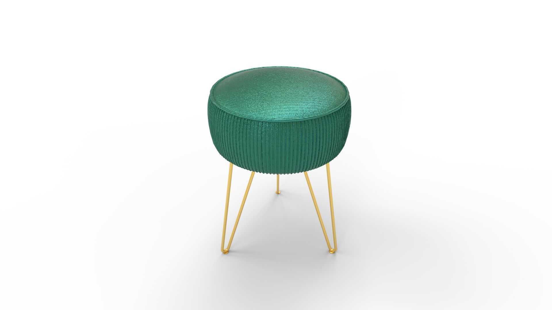 LUE BONA Pleated Vanity Stool 3D model_4
