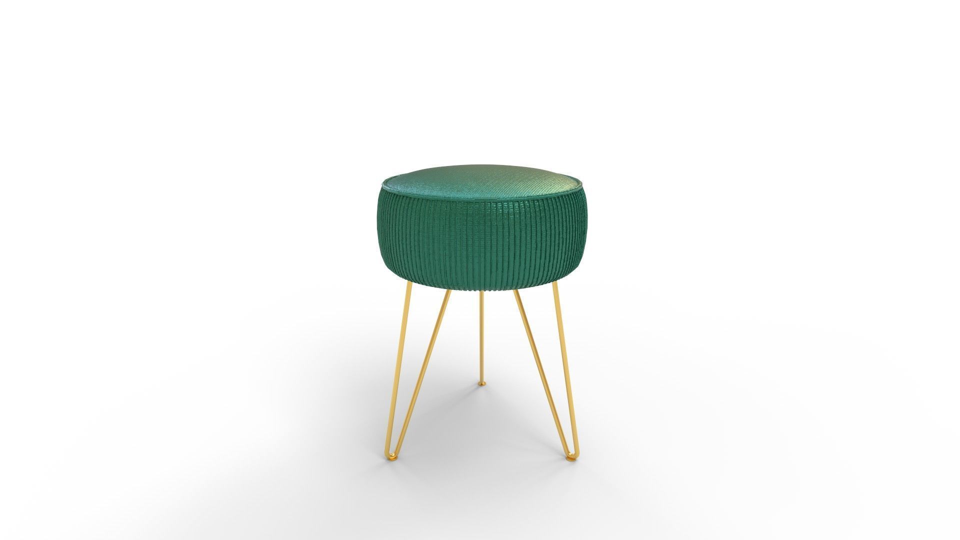 LUE BONA Pleated Vanity Stool 3D model_1