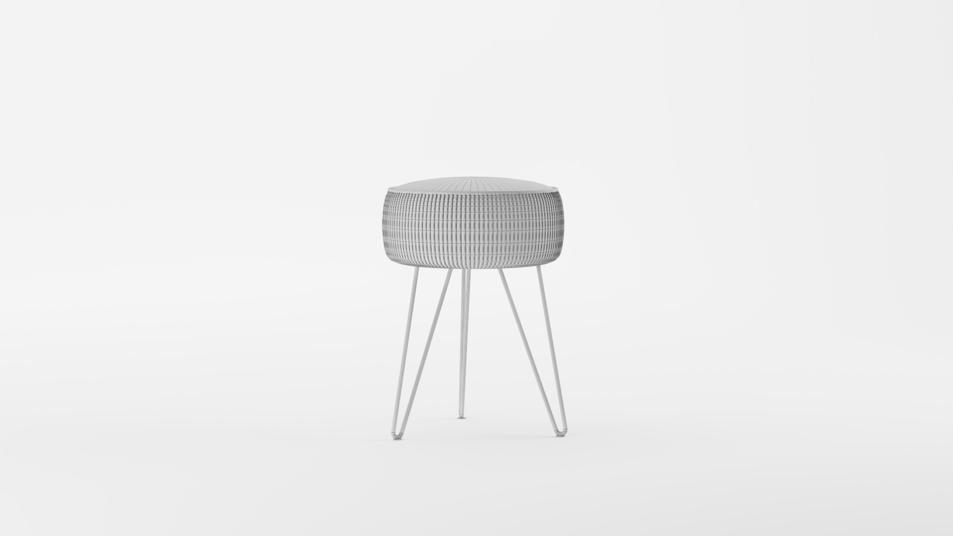 LUE BONA Pleated Vanity Stool 3D model_8