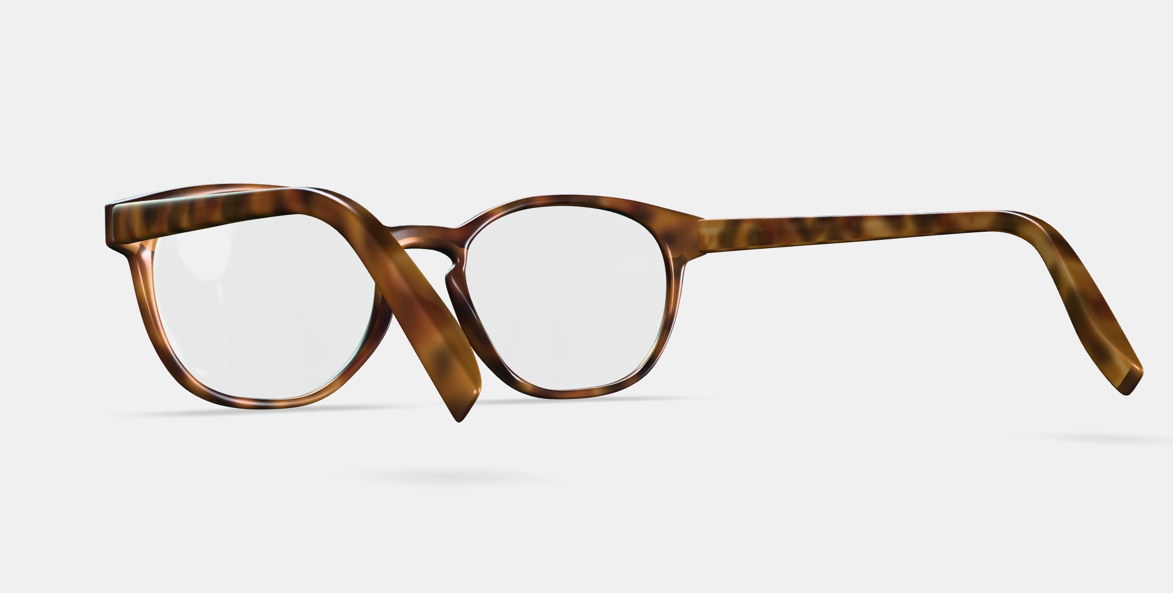 Abner Eyeglasses in Woodgrain Tortoise 3D model_2