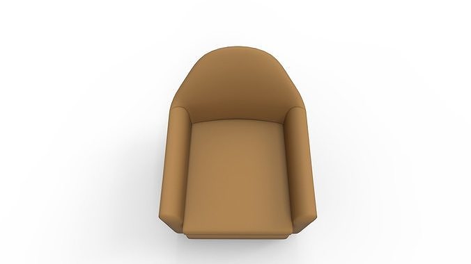 Haven Swivel Chair Poly Performance Velvet Dijon Dark Walnut 3D model 4