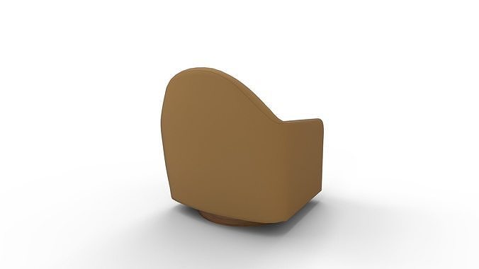 Haven Swivel Chair Poly Performance Velvet Dijon Dark Walnut 3D model 3