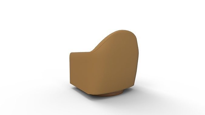 Haven Swivel Chair Poly Performance Velvet Dijon Dark Walnut 3D model 2