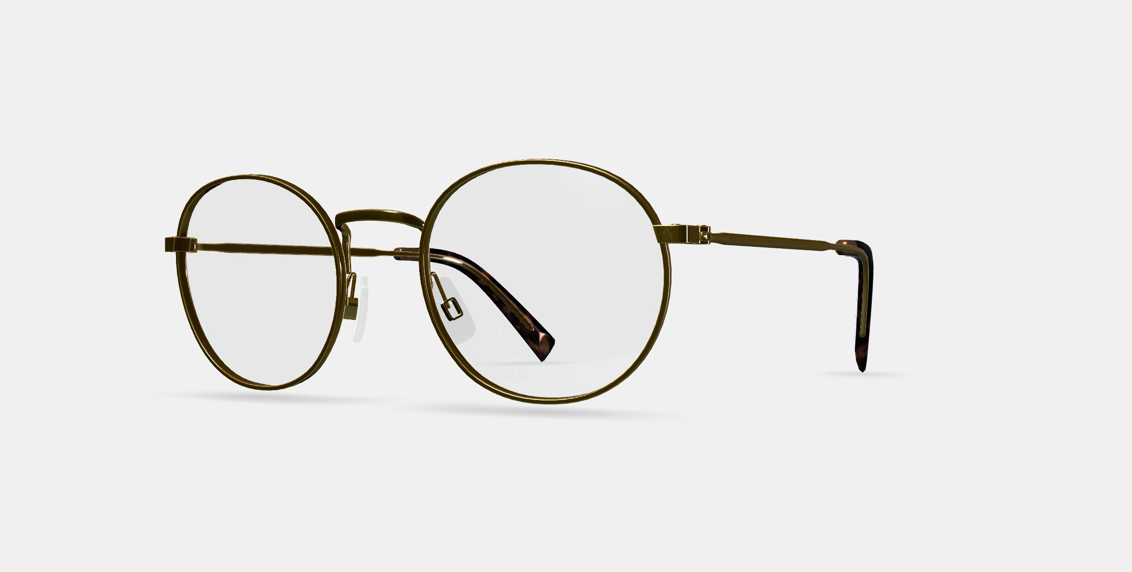 Simon Eyeglasses in Polished Gold 3D model_13