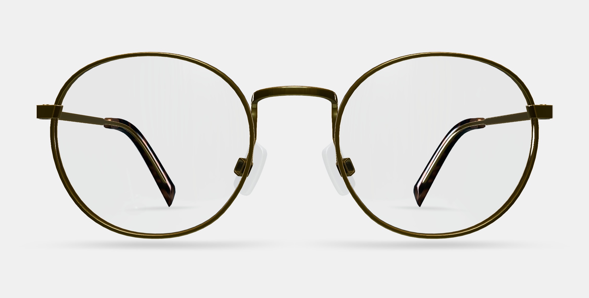 Simon Eyeglasses in Polished Gold 3D model_11