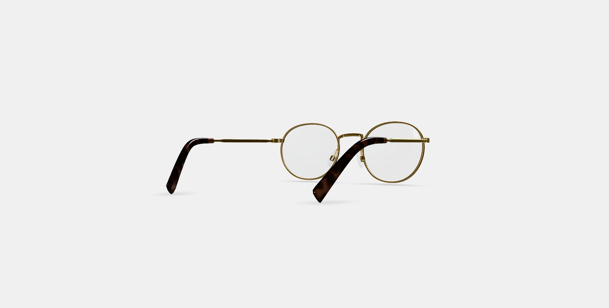 Simon Eyeglasses in Polished Gold 3D model_4
