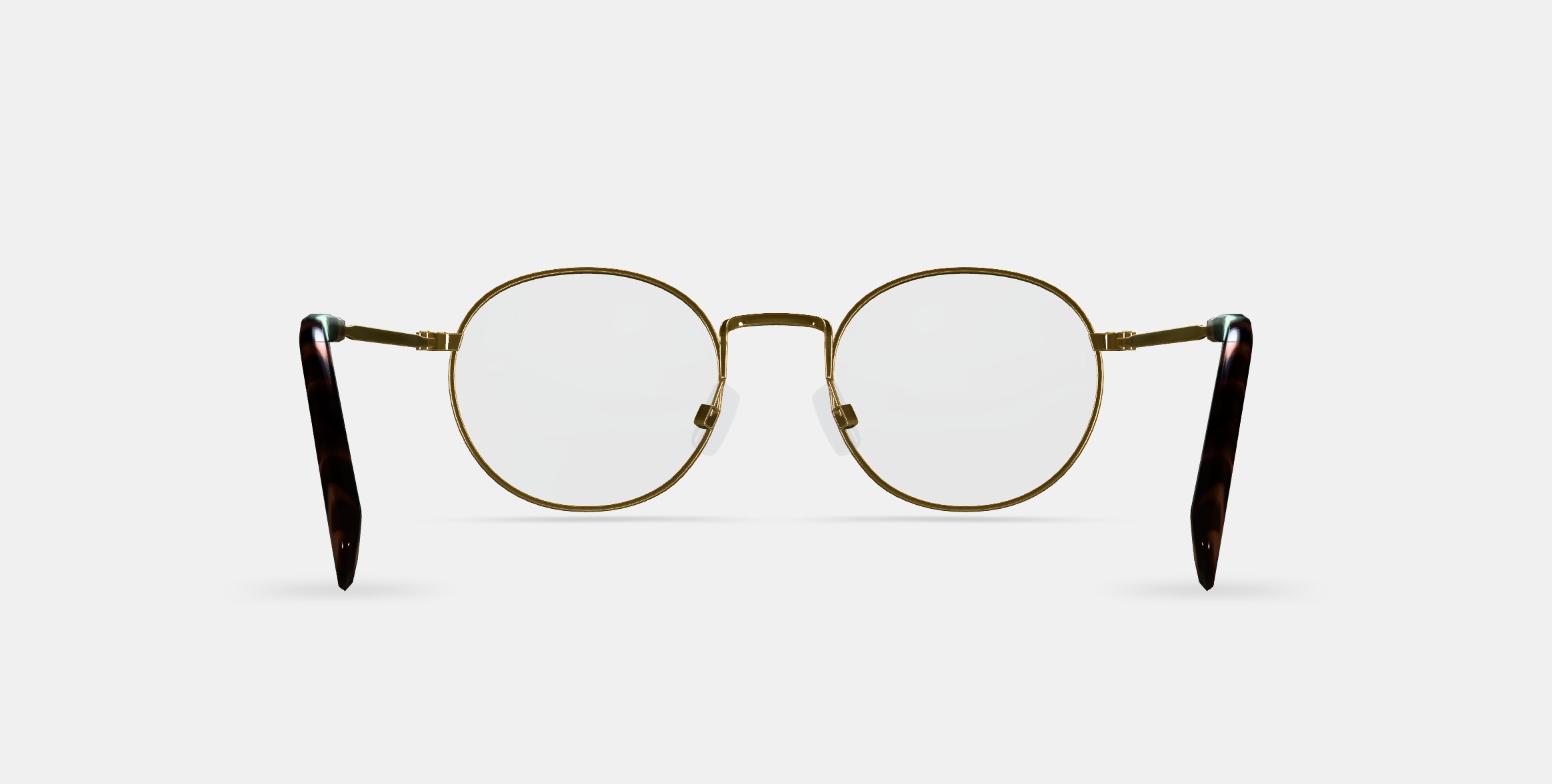 Simon Eyeglasses in Polished Gold 3D model_15