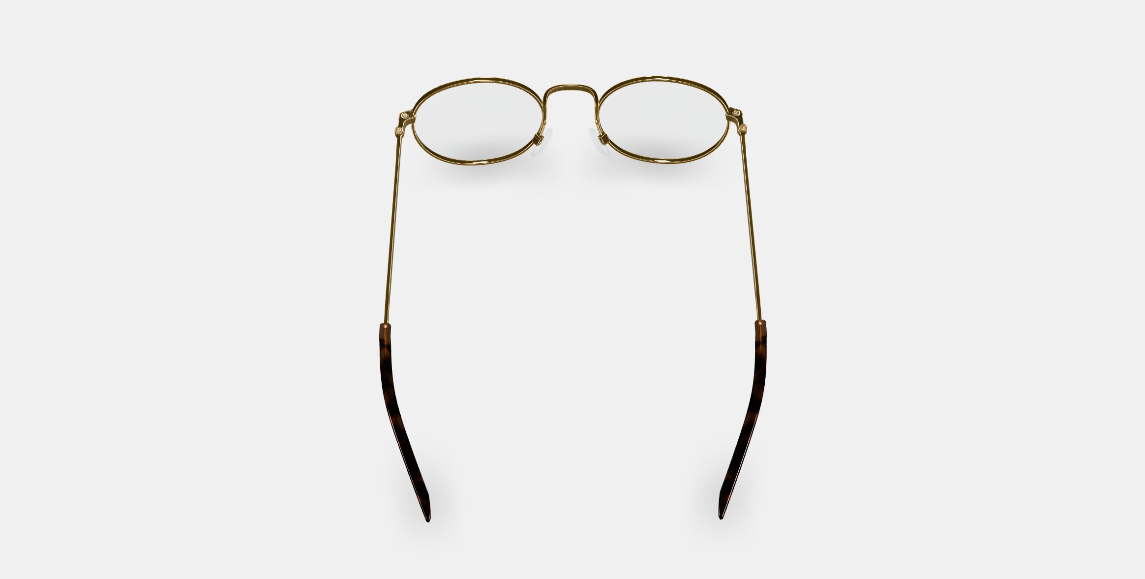 Simon Eyeglasses in Polished Gold 3D model_2