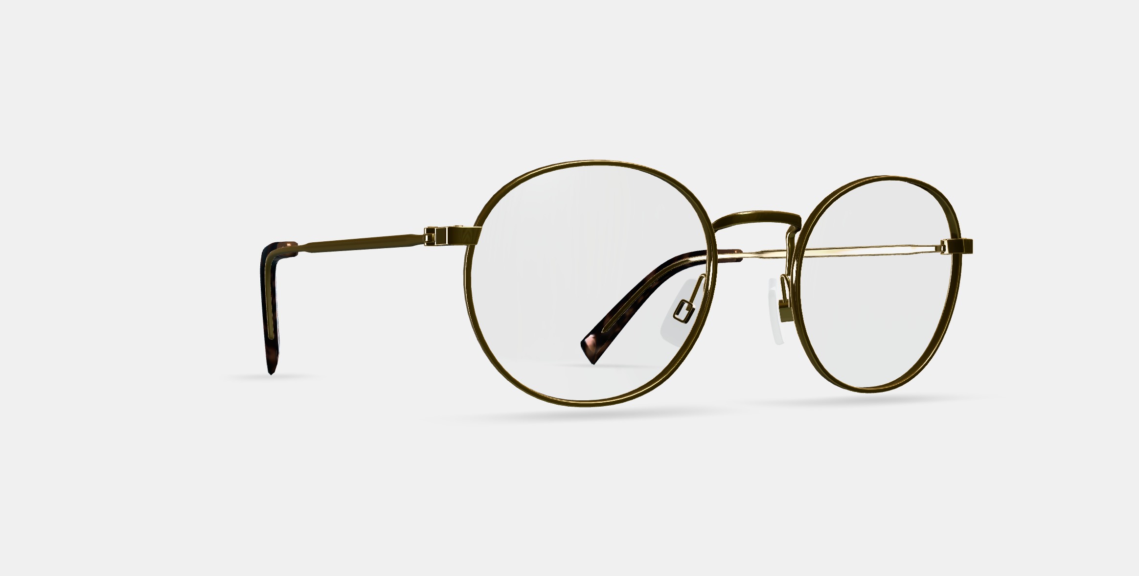 Simon Eyeglasses in Polished Gold 3D model_9