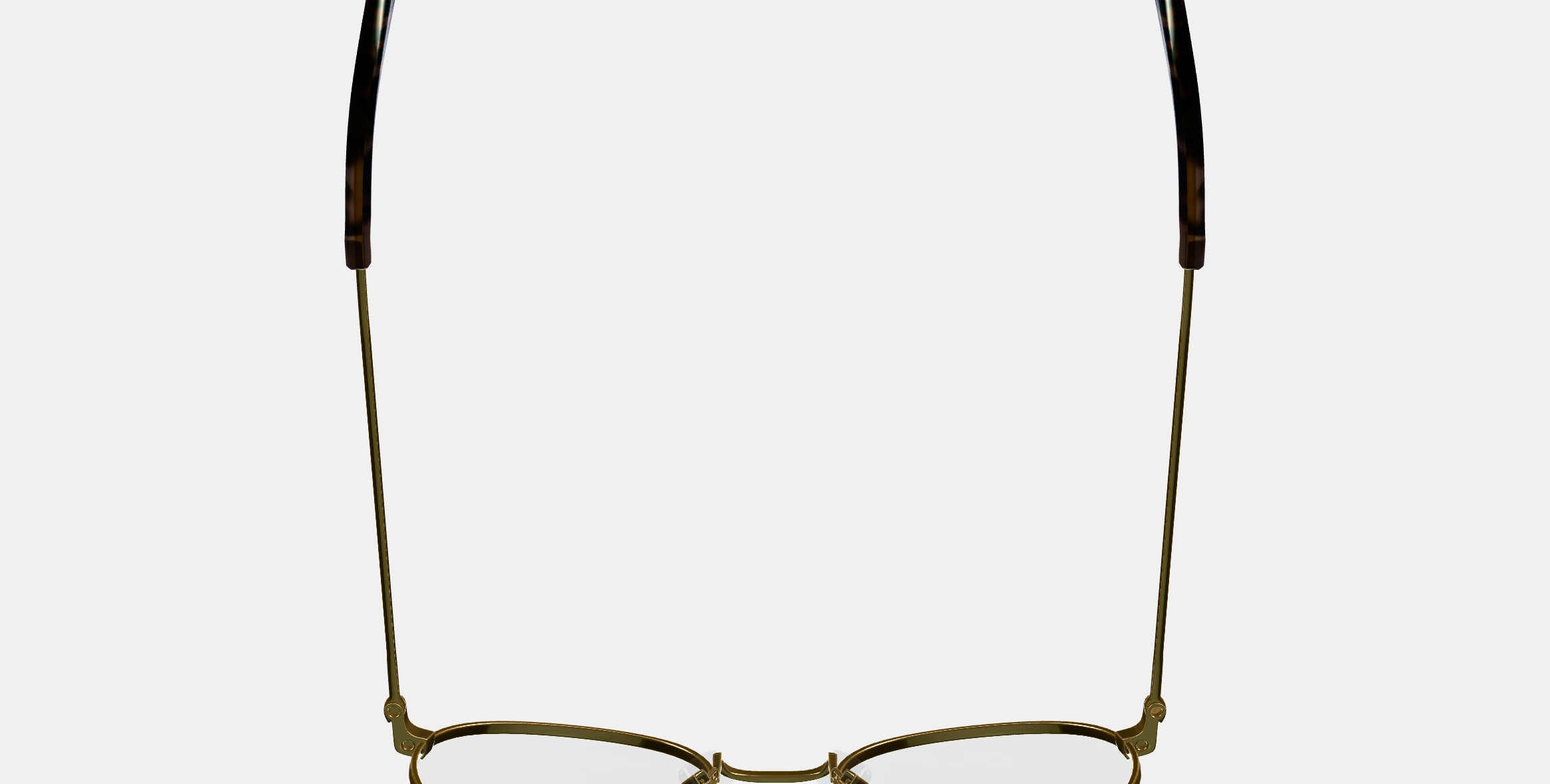 Simon Eyeglasses in Polished Gold 3D model_8