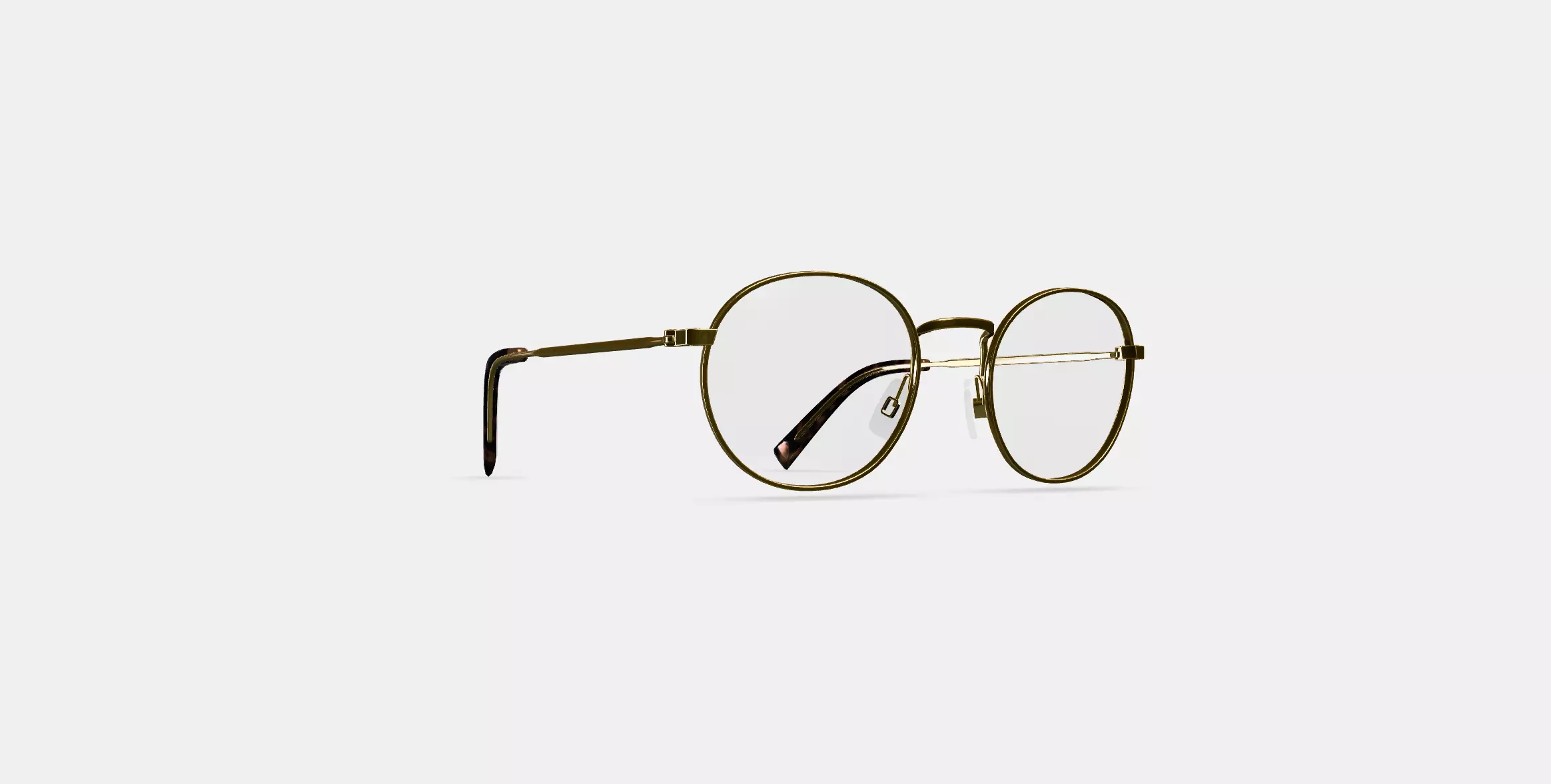 Simon Eyeglasses in Polished Gold 3D model_0