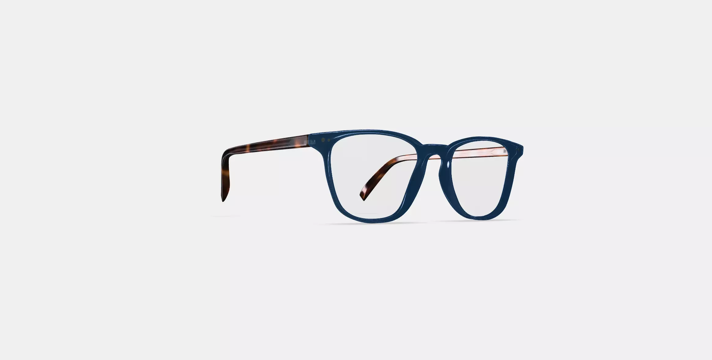 Dawson Eyeglasses in Azure Crystal with Oak Barrel 3D model_0