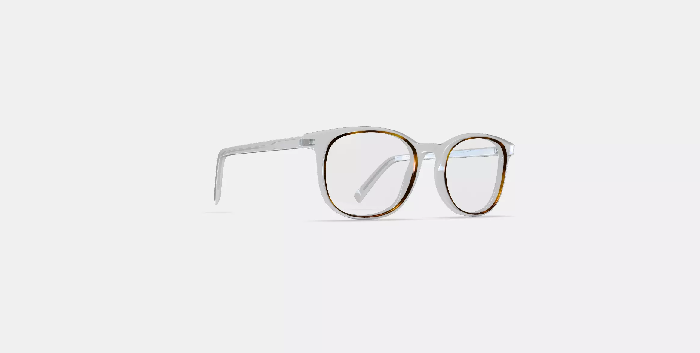 Durand Eyeglasses in Crystal with Oak Barrel 3D model_0