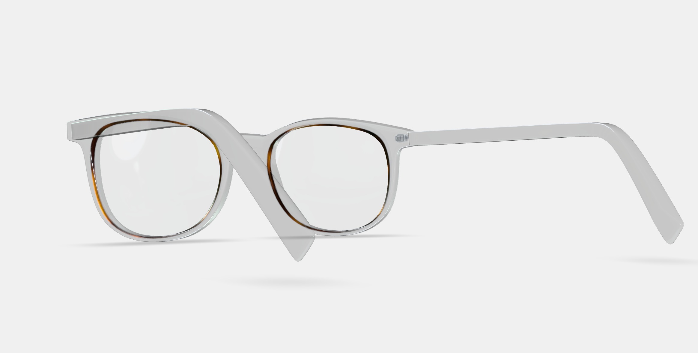 Durand Eyeglasses in Crystal with Oak Barrel 3D model_2
