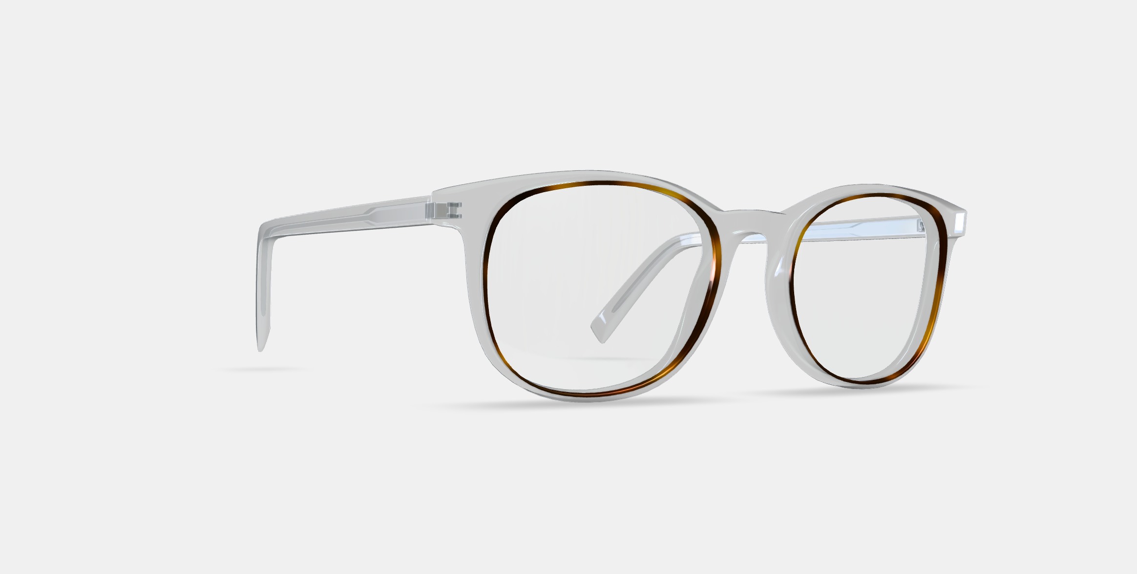 Durand Eyeglasses in Crystal with Oak Barrel 3D model_9
