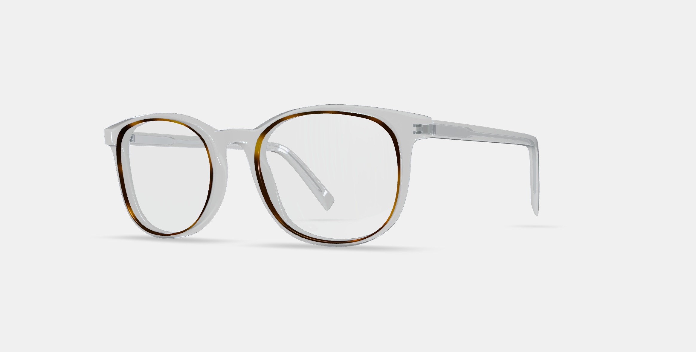 Durand Eyeglasses in Crystal with Oak Barrel 3D model_13