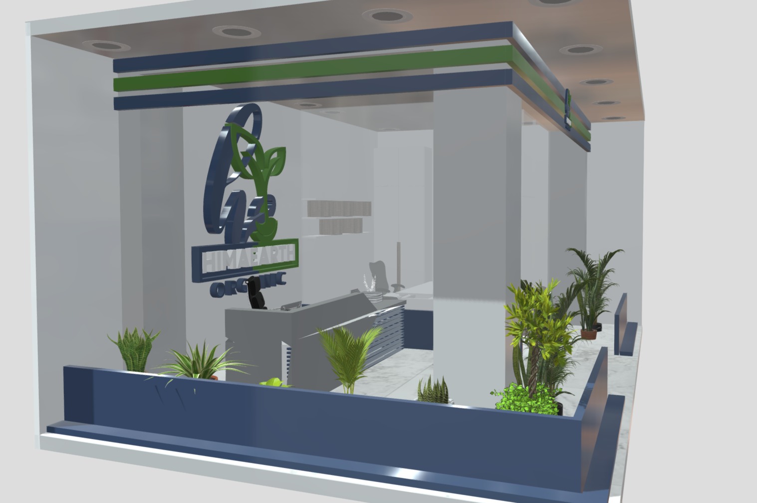 Office Front Exhibition Free 3D model_5