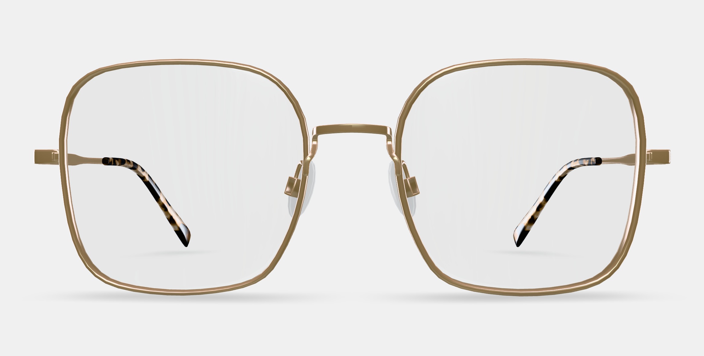 Aniyah Eyeglasses in Polished Gold 3D model_11