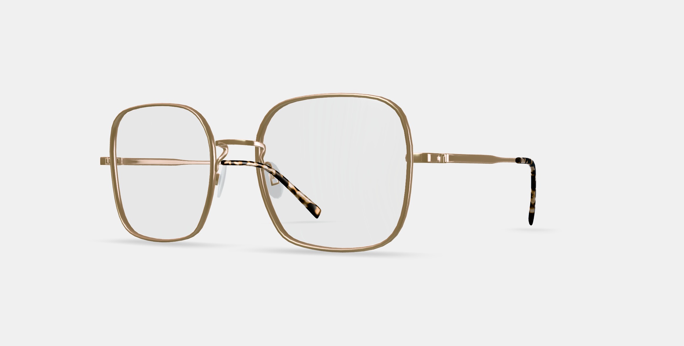 Aniyah Eyeglasses in Polished Gold 3D model_13
