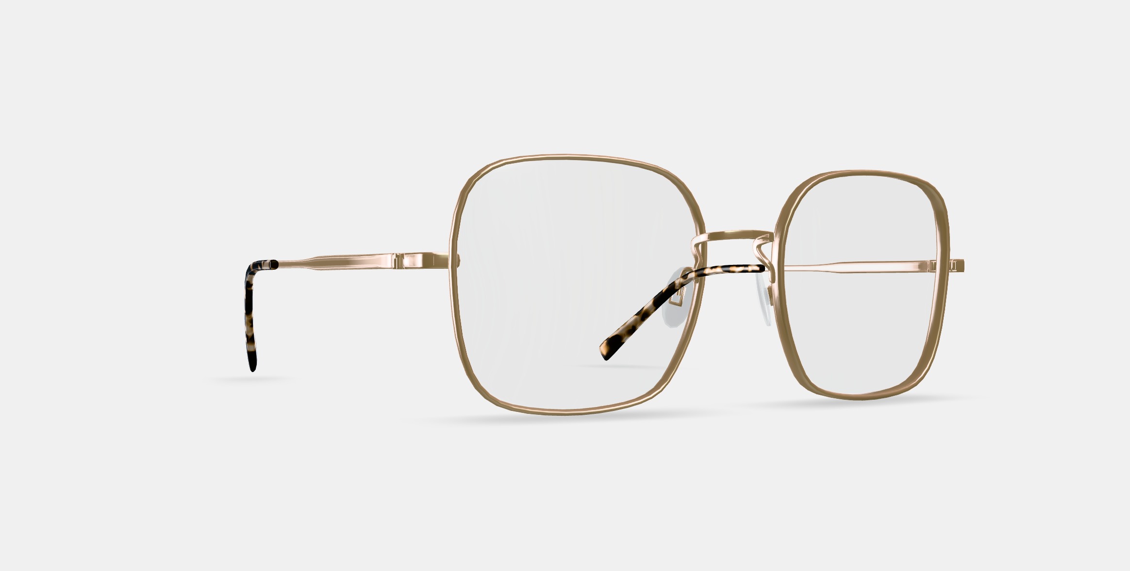 Aniyah Eyeglasses in Polished Gold 3D model_9