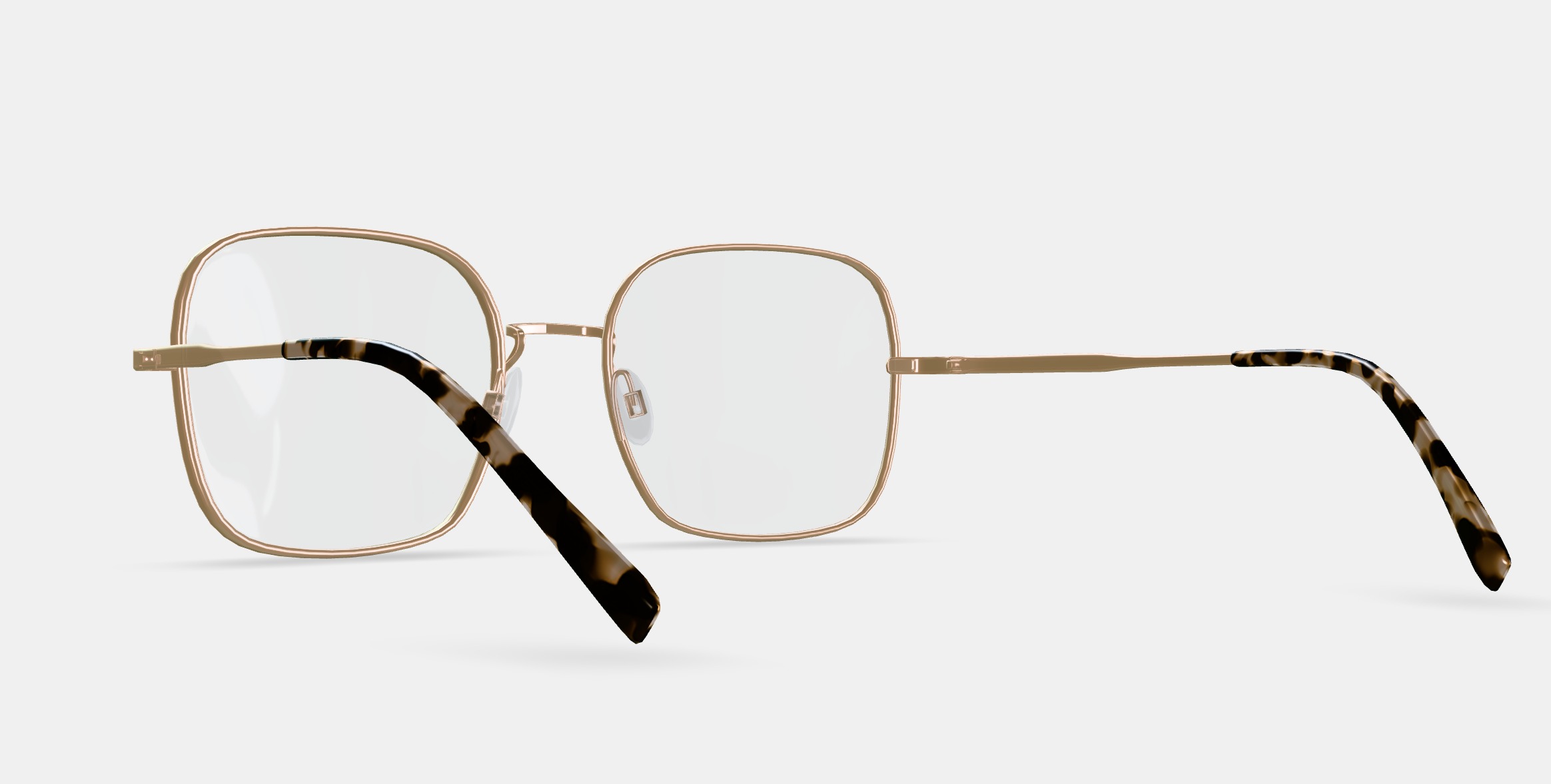 Aniyah Eyeglasses in Polished Gold 3D model_5